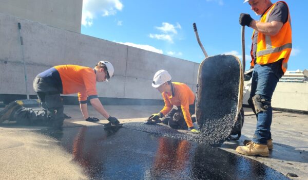 Installing Mastic Asphalt at Southern Cross Hospital